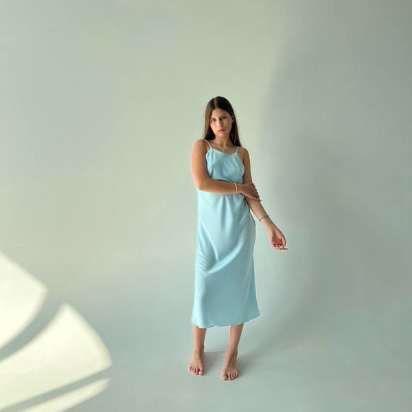 Сукня міді колір блакитний 14072023-1 фото