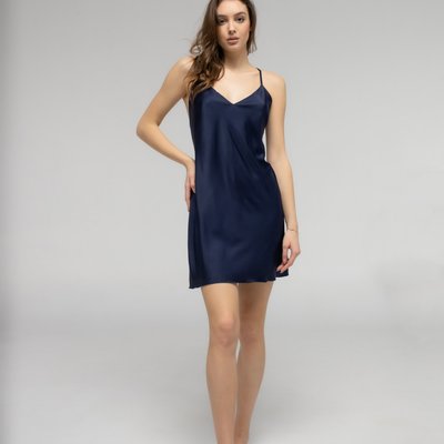 Сукня комбінація міні колір синій 30406 фото